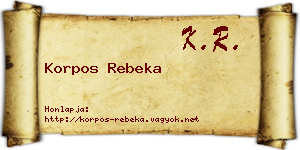 Korpos Rebeka névjegykártya